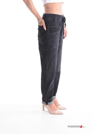 Cotton Jeans with pockets with elastic - ph 3
