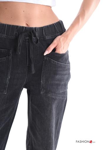 Cotton Jeans with pockets with elastic - ph 4