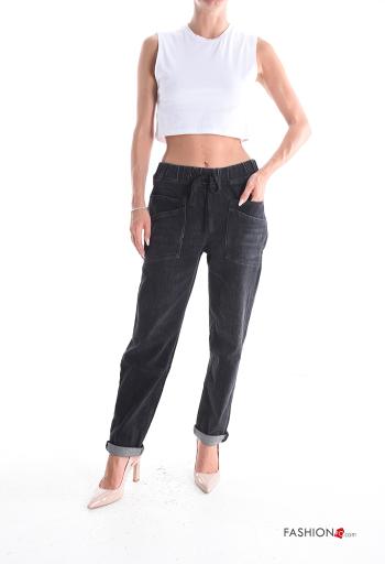 Cotton Jeans with pockets with elastic - ph 5