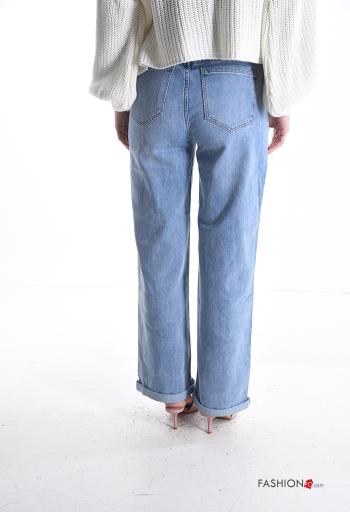 Jeans in Cotone con tasche con bottoni con zip - ph 2