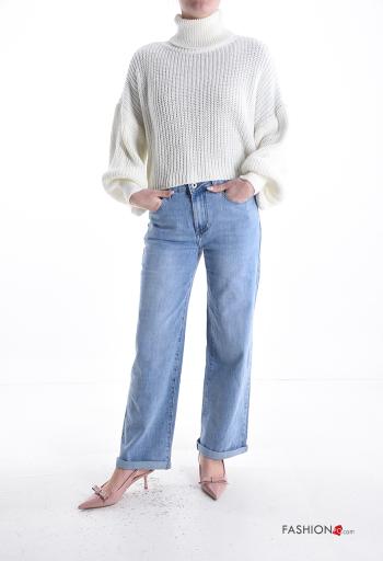 Jeans in Cotone con tasche con bottoni con zip - ph 5