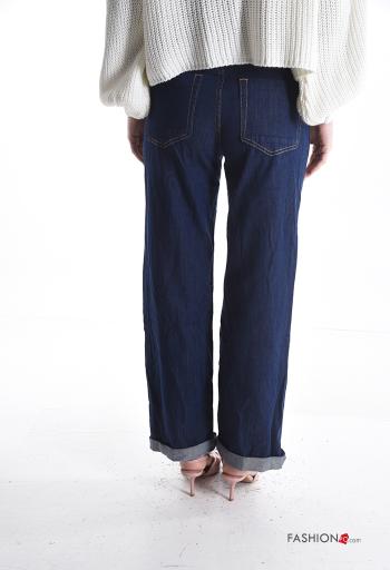 Jeans in Cotone denim con tasche con bottoni con zip - ph 2