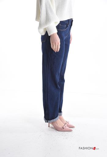 Jeans in Cotone denim con tasche con bottoni con zip - ph 3