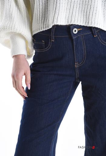 Jeans in Cotone denim con tasche con bottoni con zip - ph 4