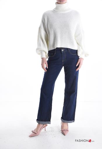 Jeans in Cotone denim con tasche con bottoni con zip - ph 5