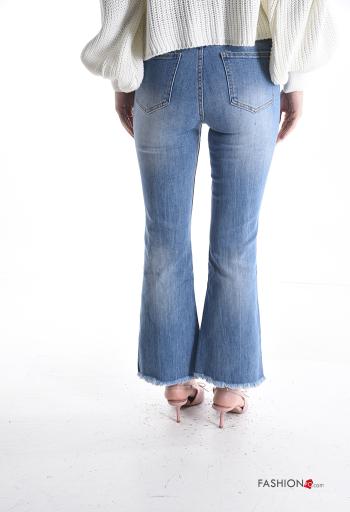denim Cotton Jeans with buttons with zip with pockets - ph 2