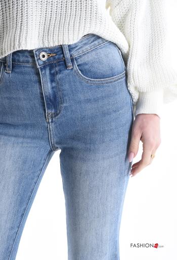 denim Cotton Jeans with buttons with zip with pockets - ph 4