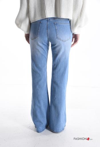 denim Cotton Jeans with buttons with zip with pockets - ph 2