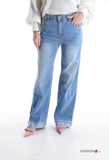 Jeans in Cotone con tasche con bottoni con zip - ph 1