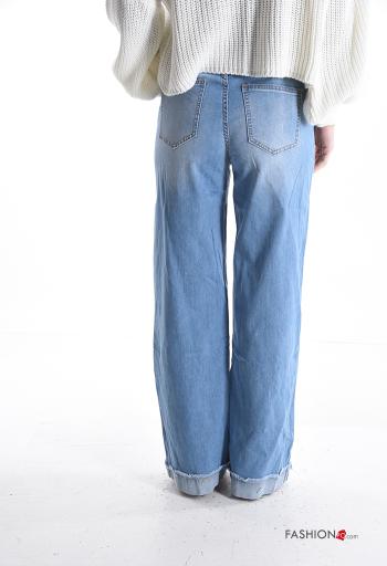 Jeans in Cotone con tasche con bottoni con zip - ph 2