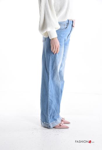 Jeans in Cotone con tasche con bottoni con zip - ph 3