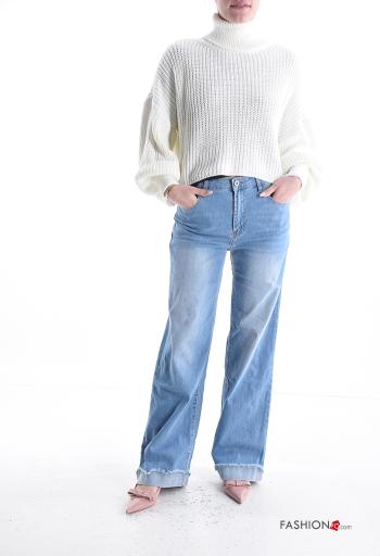 Jeans in Cotone con tasche con bottoni con zip - ph 5