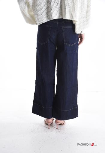 Jeans in Cotone denim con tasche con bottoni con zip - ph 2