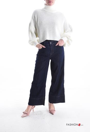 Jeans in Cotone denim con tasche con bottoni con zip - ph 5