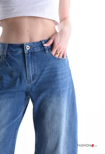 denim Cotton Jeans with buttons with zip with pockets - ph 4