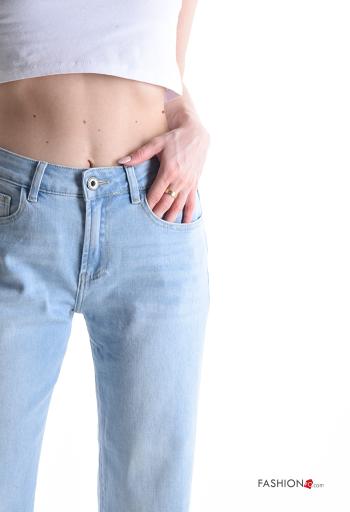Jeans en Coton en denim longue à boutons avec fermeture éclair - ph 4