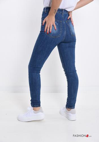 Jeans in Cotone con bottoni con zip - ph 2