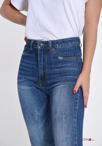 Jeans in Cotone con bottoni con zip - ph 4