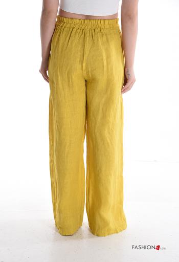 Pantalones de Lino wide leg con elástico - ph 2