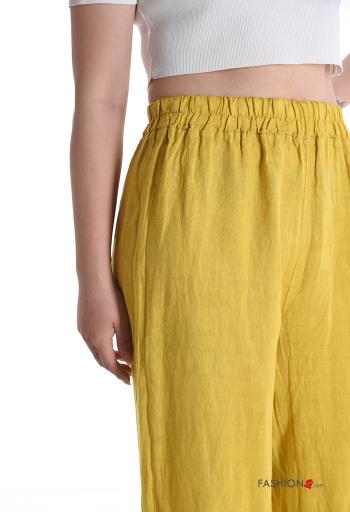 Pantalones de Lino wide leg con elástico - ph 4
