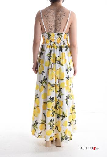 Vestido sin mangas espalda descubierta ajustable largo Estampado objetos con abertura escote profundo - ph 2
