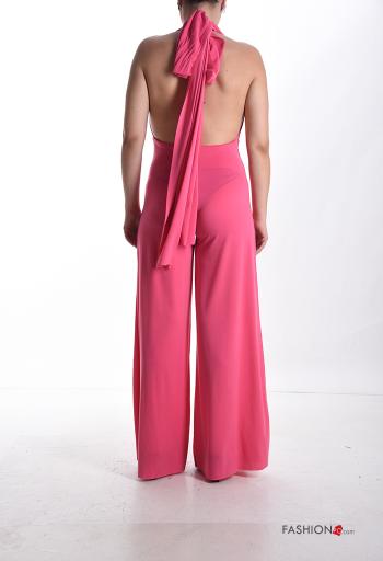 Jumpsuit regolabile scollato sulla schiena con fiocco scollo a V - ph 2