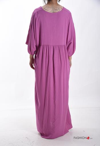 Abito in Cotone oversize lungo scollo a V maniche a tre quarti - ph 2