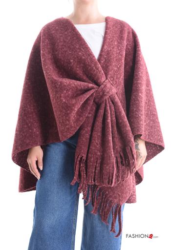 Poncho with fringe with knot - ph 1