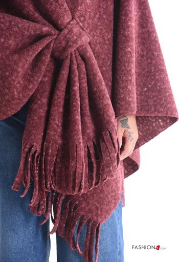 Poncho with fringe with knot - ph 4