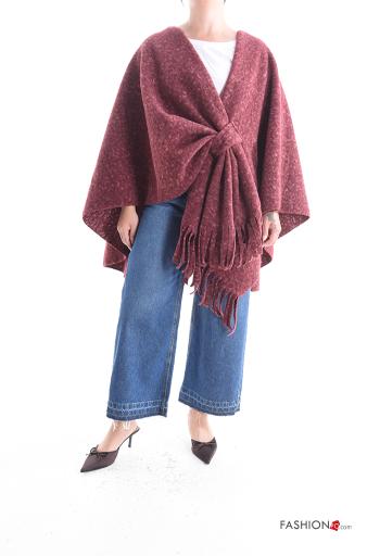 Poncho with fringe with knot - ph 5