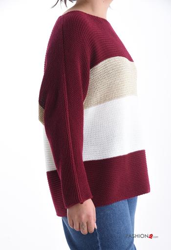 Striped long sleeve crew neck lurex Sweater - ph 3