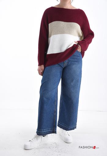 Striped long sleeve crew neck lurex Sweater - ph 5