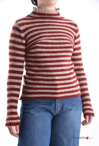 Striped long sleeve Wool Mix Sweater Rollneck
