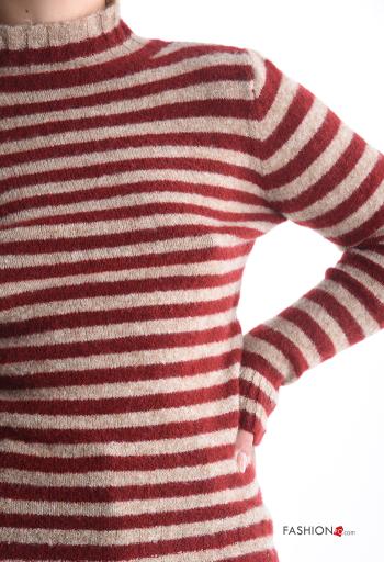 Maglione in Misto Lana maniche lunghe Fantasia righe a collo alto - ph 4
