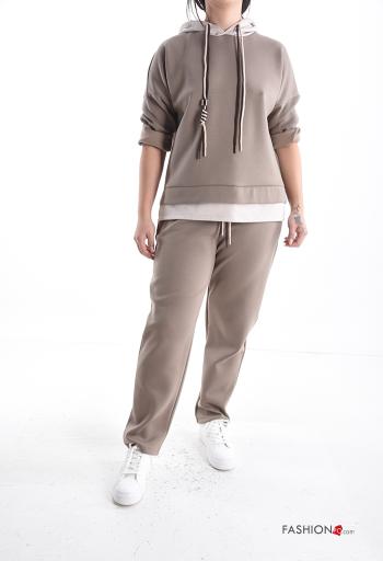 long sleeve Sports set with pockets with elastic with hood