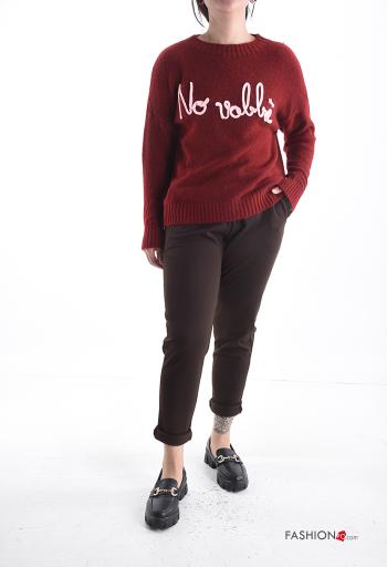 Lettering print long sleeve crew neck Sweater - ph 5