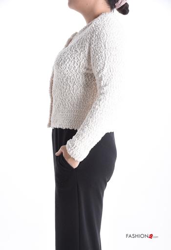 long sleeve crew neck Cardigan with buttons - ph 3