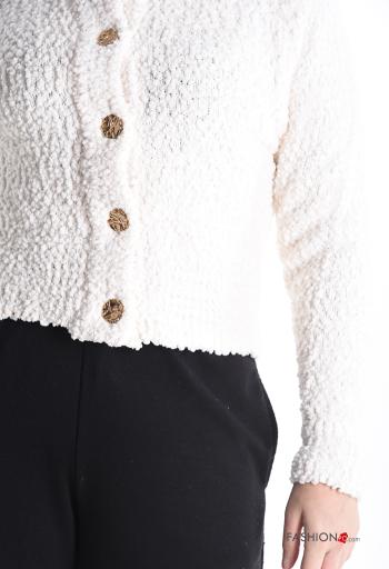 long sleeve crew neck Cardigan with buttons - ph 4