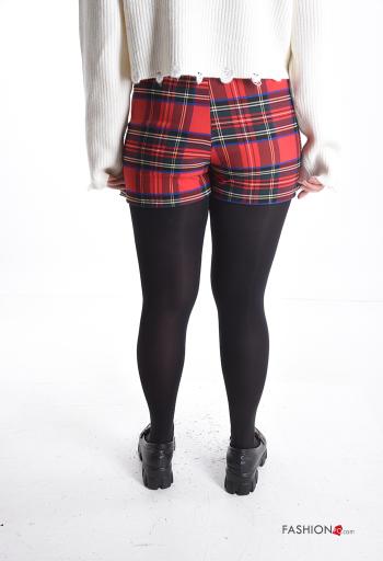 Jupe-Pantalon courte Motif tartan avec ceinture - ph 2