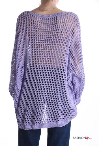 Jersey de Algodón manga larga extra grande de rejilla con cuello en v - ph 2