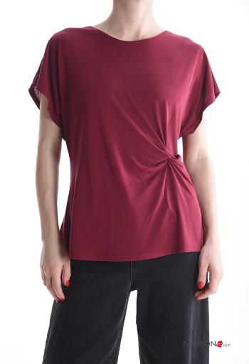 T-shirt manga corta cuello redondo con nodo