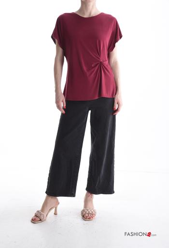 T-shirt manga corta cuello redondo con nodo - ph 5