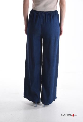 Pantalones wide leg con bolsillos con elástico - ph 2