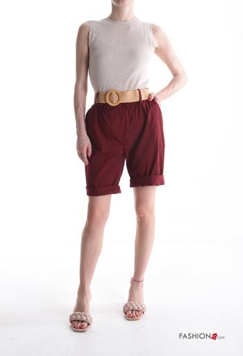 Bermudas de Algodón con bolsillos con cinturón con elástico - ph 5