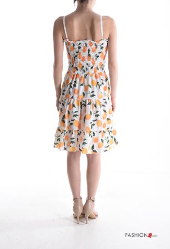 Vestido sin mangas ajustable por la rodilla Estampado mixto con volantes con elástico - ph 2