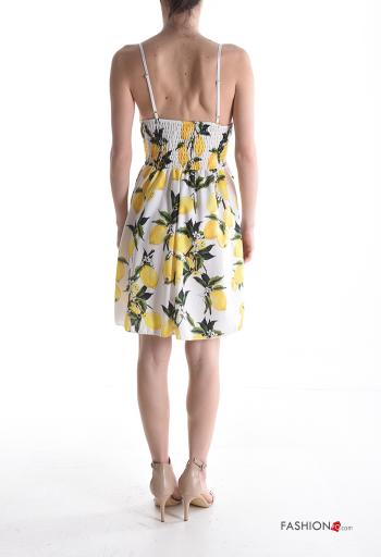 Vestido ajustable espalda descubierta Estampado mixto con elástico escote profundo - ph 2