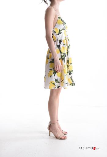 Vestido ajustable espalda descubierta Estampado mixto con elástico escote profundo - ph 3