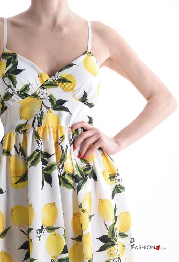 Vestido ajustable espalda descubierta Estampado mixto con elástico escote profundo - ph 4