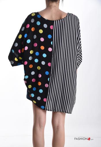 Tunica girocollo oversize maniche corte Fantasia mista - ph 2
