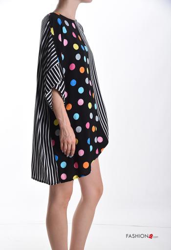 Tunica girocollo oversize maniche corte Fantasia mista - ph 3